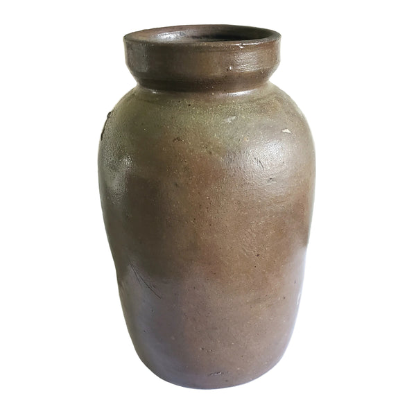 Antique Stoneware Pottery Oyster Pickling Preserve Jar 1 Quart