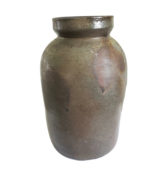 Antique Stoneware Pottery Oyster Pickling Preserve Jar 1 Quart