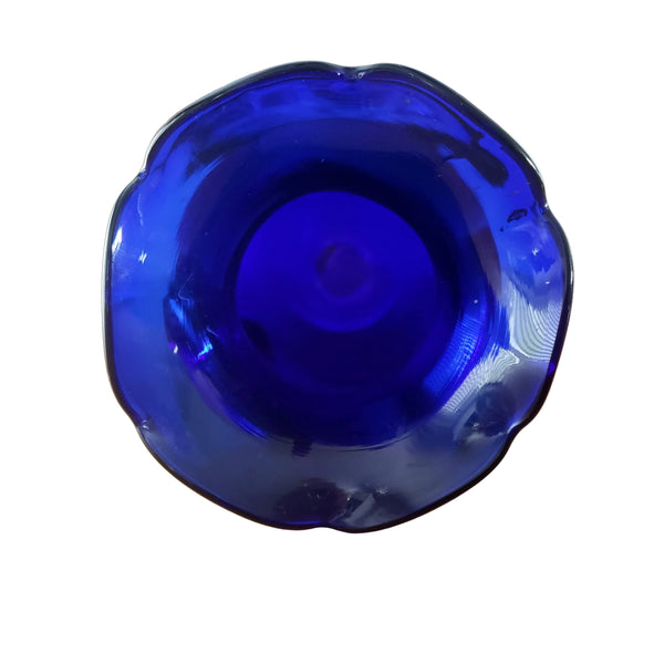 Vintage Hand Blown Cobalt Blue Art Glass Vase Pineapple 3 inch by John Shelton