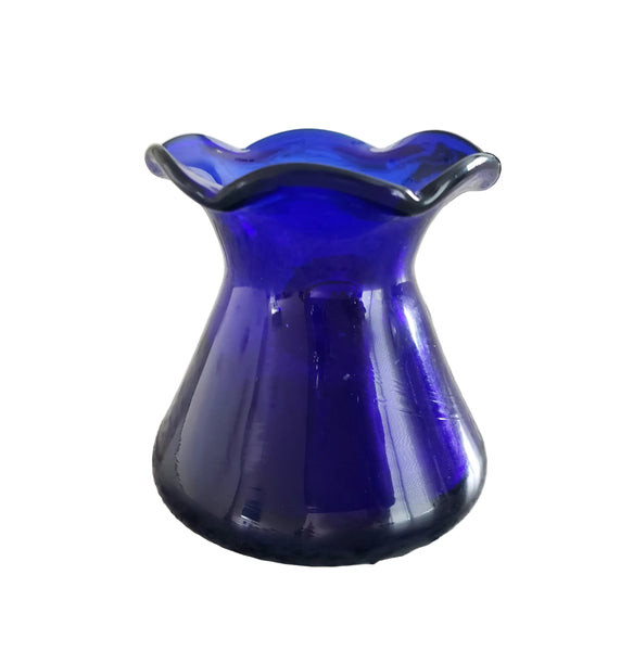 Vintage Hand Blown Cobalt Blue Art Glass Vase Pineapple 3 inch by John Shelton