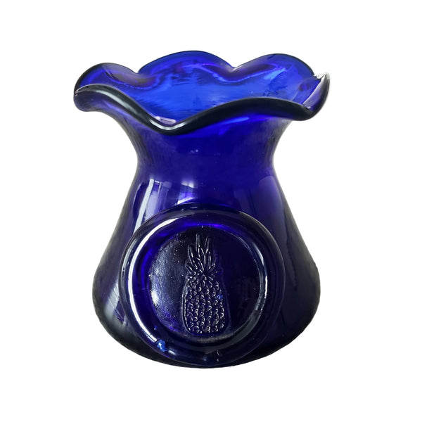 Vintage Hand Blown Cobalt Blue Art Glass Vase Pineapple 3 inch by John Shelton