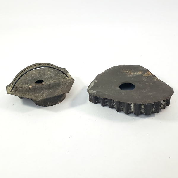 Pair of Antique Tin Soldered Heart Cookie Cutters