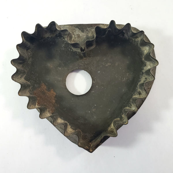 Pair of Antique Tin Soldered Heart Cookie Cutters
