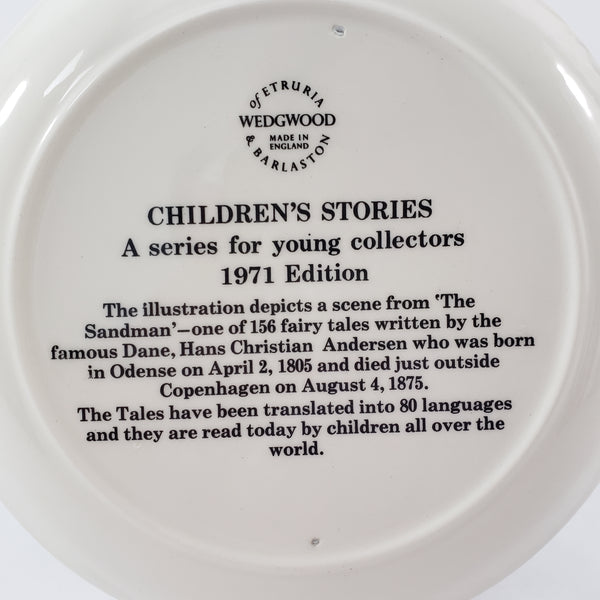 Wedgwood Children's Story Collector Plate 6 inch "The Sandman" by Hans Christian Andersen