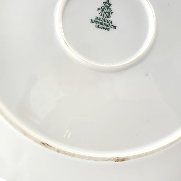 Hand-Painted Tirschenreuth Serving Plate Pink Dogwood Blossoms Gold Trim Artist Signed Germany