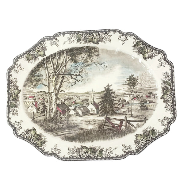 Johnson Brothers Large 20" Oval Platter "The Friendly Village" England