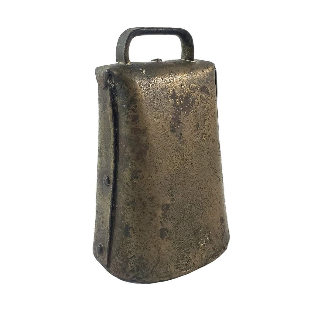 Rustic Farmhouse 6" Metal Cow Bell Iron Clapper Riveted Sides