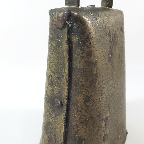 Rustic Farmhouse 6" Metal Cow Bell Iron Clapper Riveted Sides