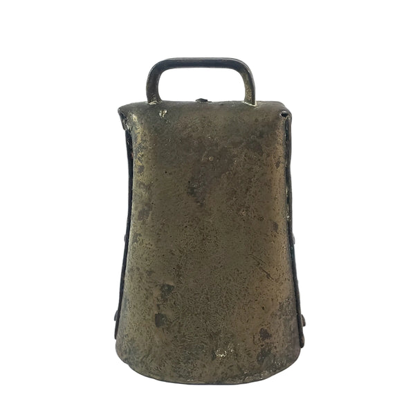 Rustic Farmhouse 6" Metal Cow Bell Iron Clapper Riveted Sides