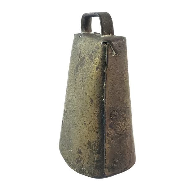 Rustic Farmhouse 6" Metal Cow Bell Iron Clapper Riveted Sides