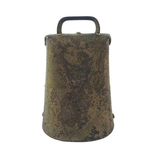 Rustic Farmhouse 6" Metal Cow Bell Iron Clapper Riveted Sides