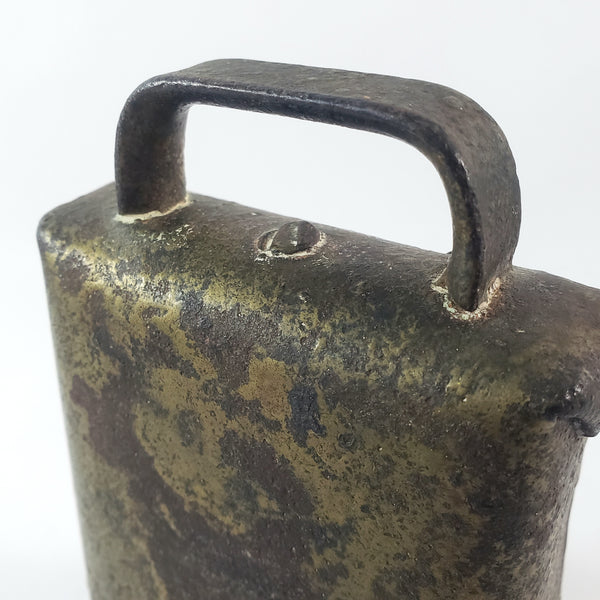 Rustic Farmhouse 6" Metal Cow Bell Iron Clapper Riveted Sides