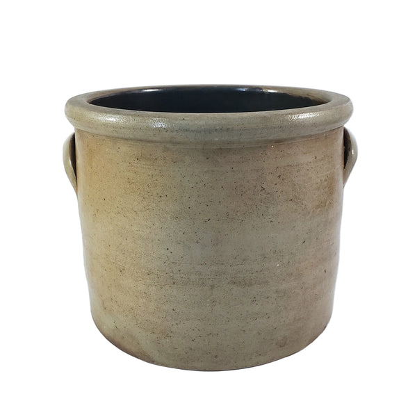 Antique Salt Glazed Stoneware Crock 1 Gallon Double Handles