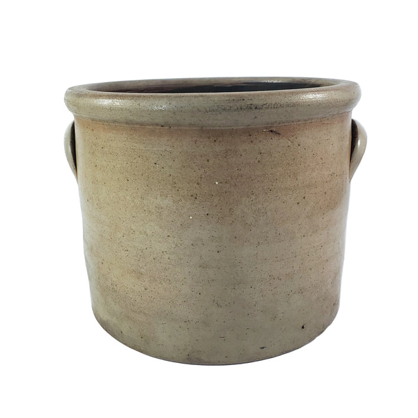 Antique Salt Glazed Stoneware Crock 1 Gallon Double Handles