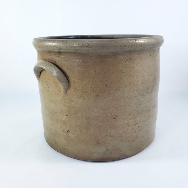 Antique Salt Glazed Stoneware Crock 1 Gallon Double Handles