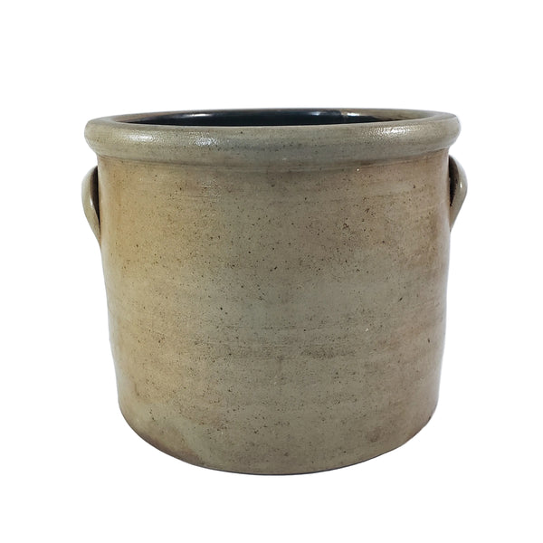 Antique Salt Glazed Stoneware Crock 1 Gallon Double Handles