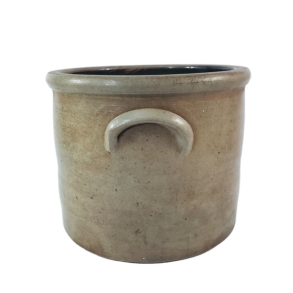 Antique Salt Glazed Stoneware Crock 1 Gallon Double Handles