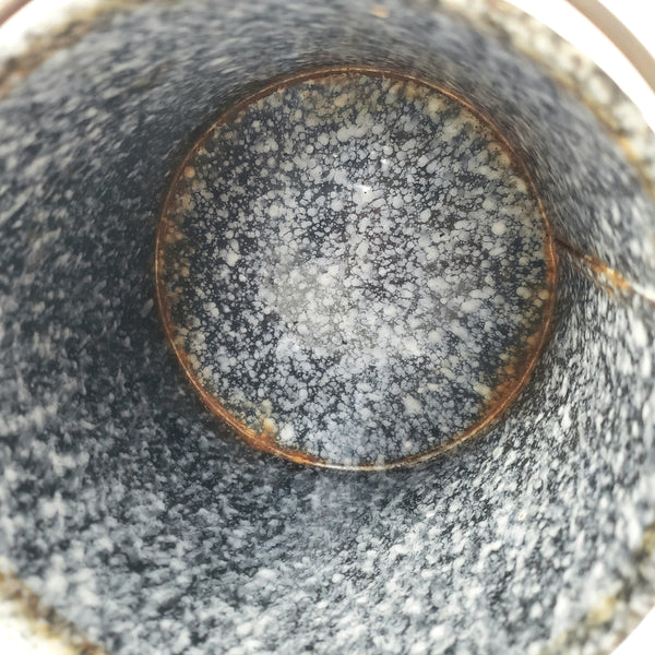 Rustic Antique Gray-Black Enamelware Berry Picking Bucket Tin Lid