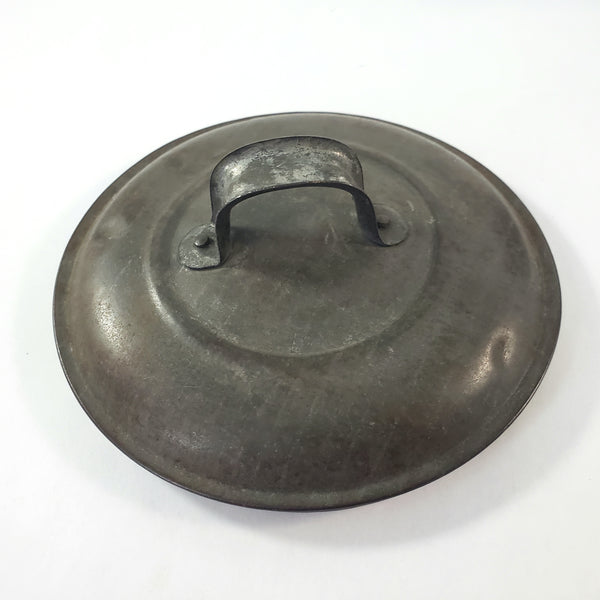Rustic Antique Gray-Black Enamelware Berry Picking Bucket Tin Lid