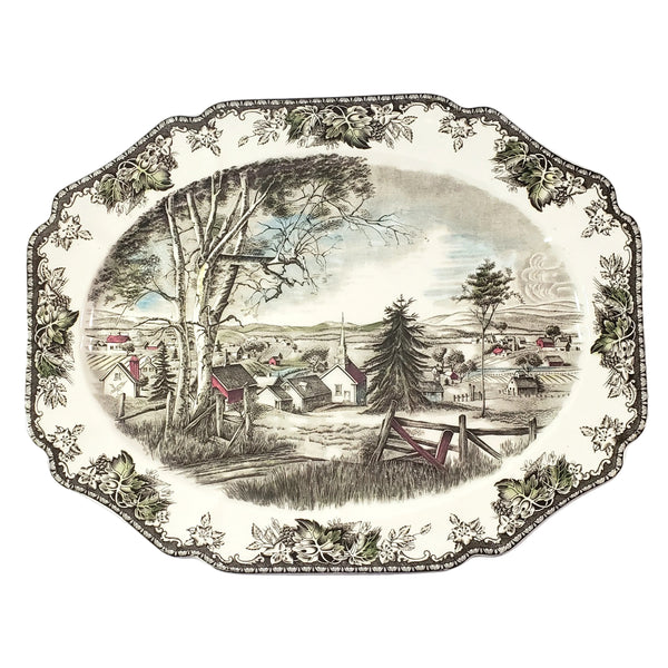 Johnson Brothers Large 20" Oval Platter "The Friendly Village" England