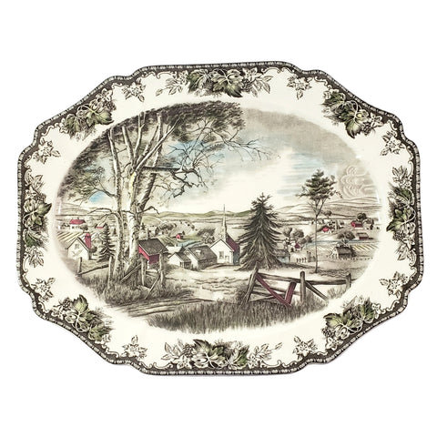 Johnson Brothers Large 20" Oval Platter "The Friendly Village" England