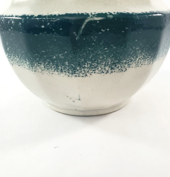 19th Century Green Spatterware Spongeware Covered Bowl