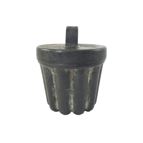 Vintage Fluted Metal Pudding Mold 4.25" with Lid