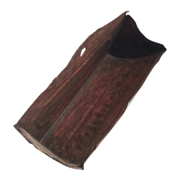 Antique Rustic Red Tin Wall Comb Case Wall Pocket Victorian Art Deco Era