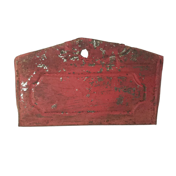 Antique Rustic Red Tin Wall Comb Case Wall Pocket Victorian Art Deco Era