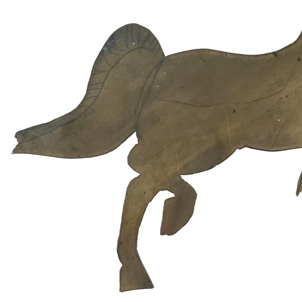 Vintage Flat Stamped Brass "Prancing Horse" Craft Blank Template Cut-Out