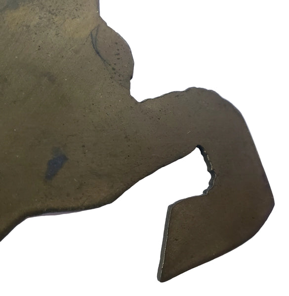 Vintage Flat Stamped Brass "Prancing Horse" Craft Blank Template Cut-Out