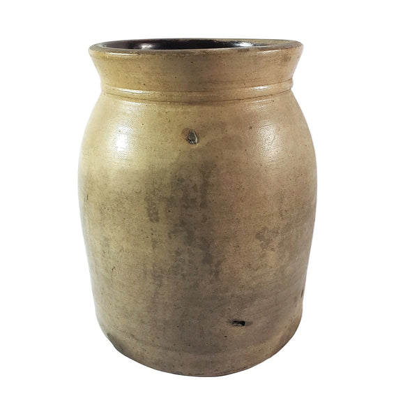 19th Century Stoneware Merchant Crock 3 Quart CW Schaffer Grocer Kingston New York