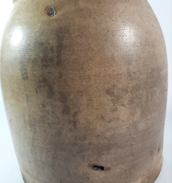 19th Century Stoneware Merchant Crock 3 Quart CW Schaffer Grocer Kingston New York
