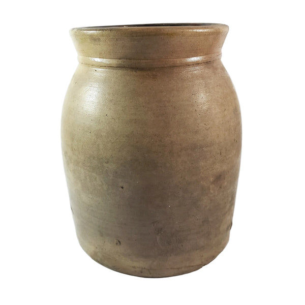 19th Century Stoneware Merchant Crock 3 Quart CW Schaffer Grocer Kingston New York