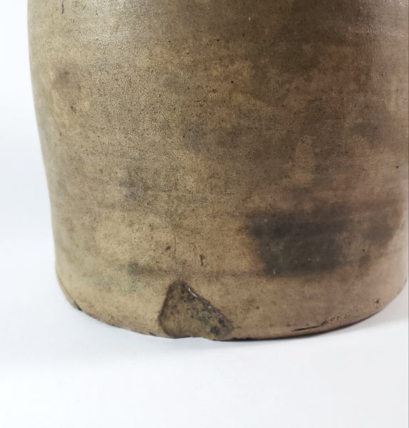 19th Century Stoneware Merchant Crock 3 Quart CW Schaffer Grocer Kingston New York