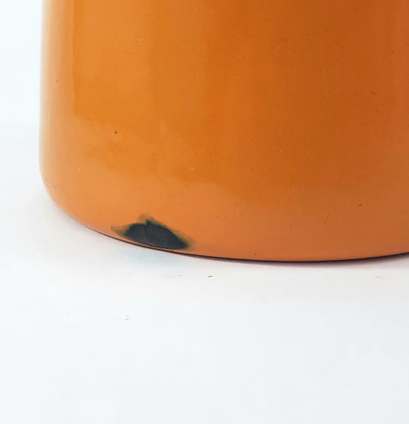 Vintage Art Deco Orange Enamelware Coffee Pot Geometric