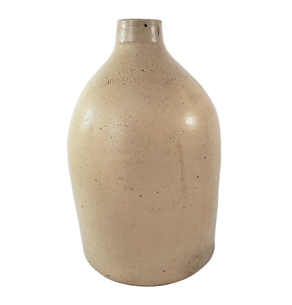 Antique Salt Glazed Stoneware Jug 1 Gallon Brady & Ryan Ellenville New York