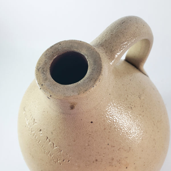 Antique Salt Glazed Stoneware Jug 1 Gallon Brady & Ryan Ellenville New York