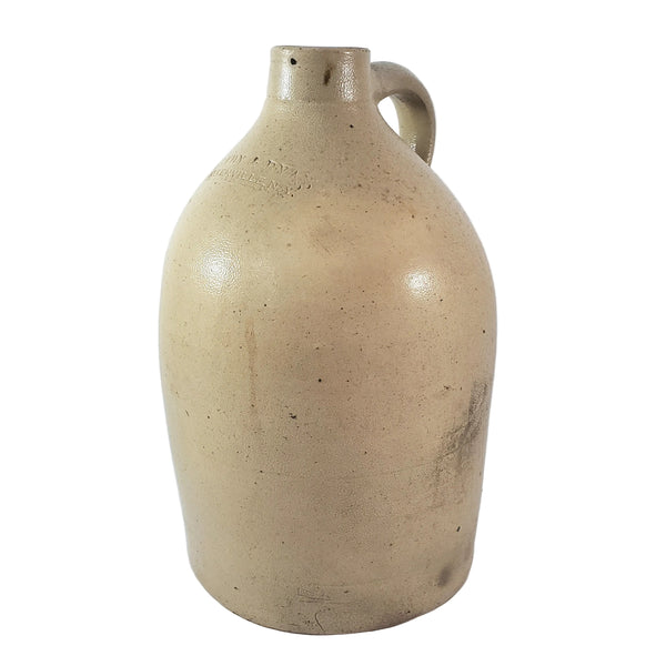 Antique Salt Glazed Stoneware Jug 1 Gallon Brady & Ryan Ellenville New York
