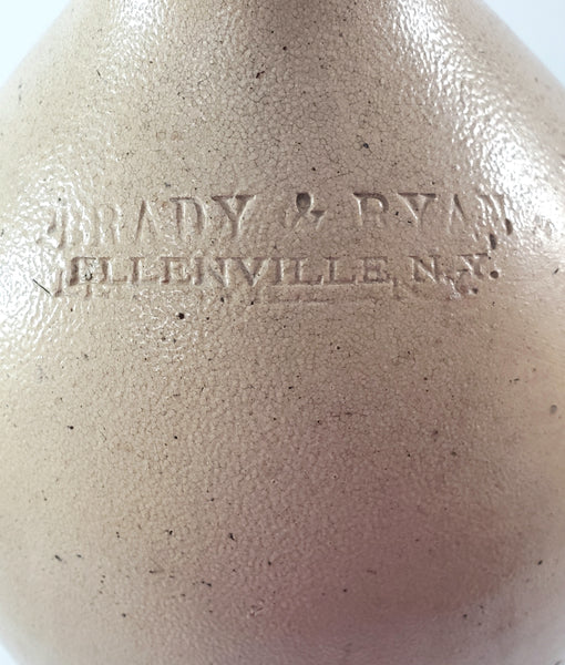 Antique Salt Glazed Stoneware Jug 1 Gallon Brady & Ryan Ellenville New York