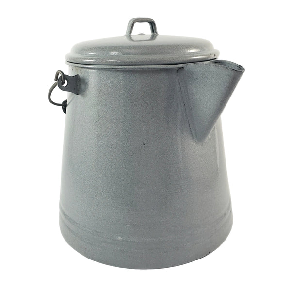 Vintage Large Gray Enamelware Chuckwagon Cowboy Coffee Pot 2 Gallon Public Brand