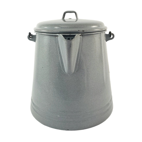 Vintage Large Gray Enamelware Chuckwagon Cowboy Coffee Pot 2 Gallon Public Brand