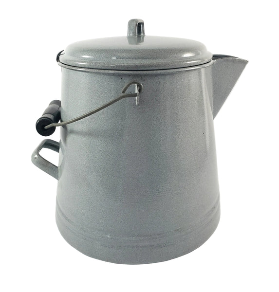 Vintage Large Gray Enamelware Chuckwagon Cowboy Coffee Pot 2 Gallon Public Brand