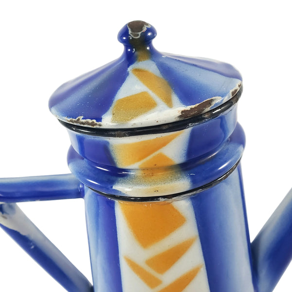 Vintage Art Deco Enamelware French Biggin Coffee Pot by Aubeco