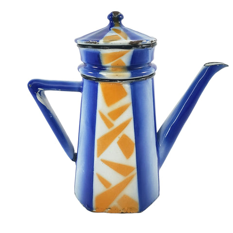 Vintage Art Deco Enamelware French Biggin Coffee Pot by Aubeco