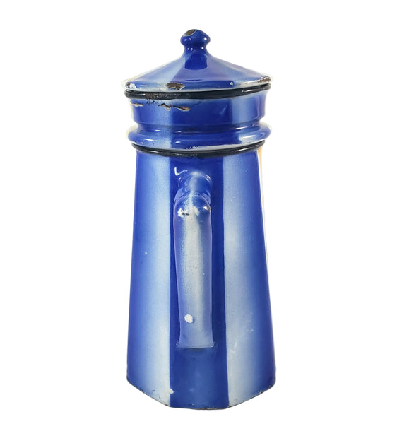 Vintage Art Deco Enamelware French Biggin Coffee Pot by Aubeco