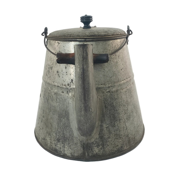 Primitive Large Tin Chuckwagon Cowboy Coffee Pot Bail Handle 2 Gallon