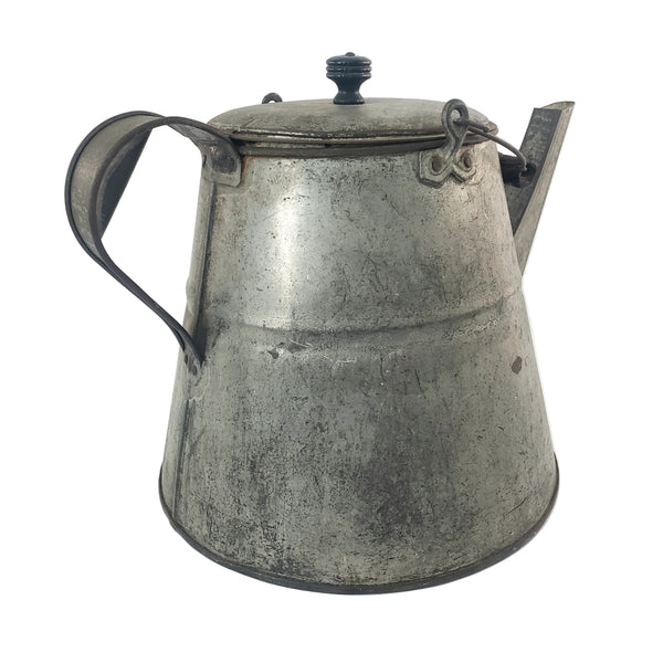Primitive Large Tin Chuckwagon Cowboy Coffee Pot Bail Handle 2 Gallon