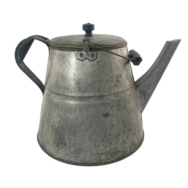 Primitive Large Tin Chuckwagon Cowboy Coffee Pot Bail Handle 2 Gallon