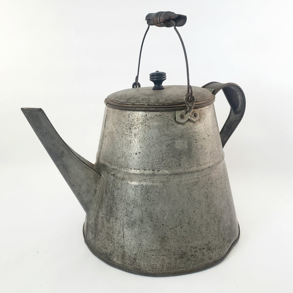 Primitive Large Tin Chuckwagon Cowboy Coffee Pot Bail Handle 2 Gallon